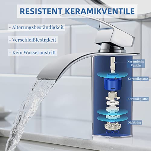 CECIPA-Grifo-de-Lavabo-Grifo-de-una-Manija-Grifo-de-Lavabo-en-Cascada-con-Lavabo-de-Agua-Fria-y-Caliente-Corto CECIPA-Grifo-de-Lavabo-Grifo-de-una-Manija-Grifo-de-Lavabo-en-Cascada-con-Lavabo-de-Agua-Fria-y-Caliente-Corto