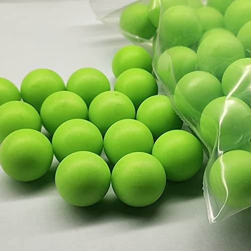 68 Cal Paintballs Jawbreaker Solid Balls - Self Defense Nylon / Steel, Less Lethal Practice Paintballs .68 Caliber - Green (50 Count) 5.5 Gram #TOP1