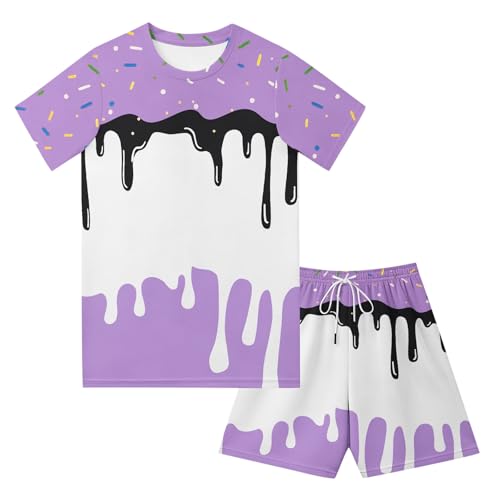 Camiseta de manga corta y pantalones cortos para niños: conjunto transpirable casual