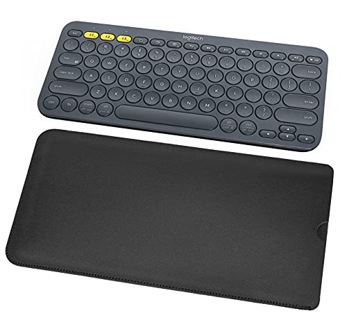 CASEDAO PU Leather Logitech K380 Keyboard Cover Sleeve Case for Logitech K380 Wireless Multi-Device Bluetooth Keyboard, Logitech K380 Mac Keyboard Skin Accessories-Black