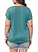 Womens Plus Size Tops V Neck T Shirts Casual Loose Petal Sleeve Tee Shirts Lake Blue