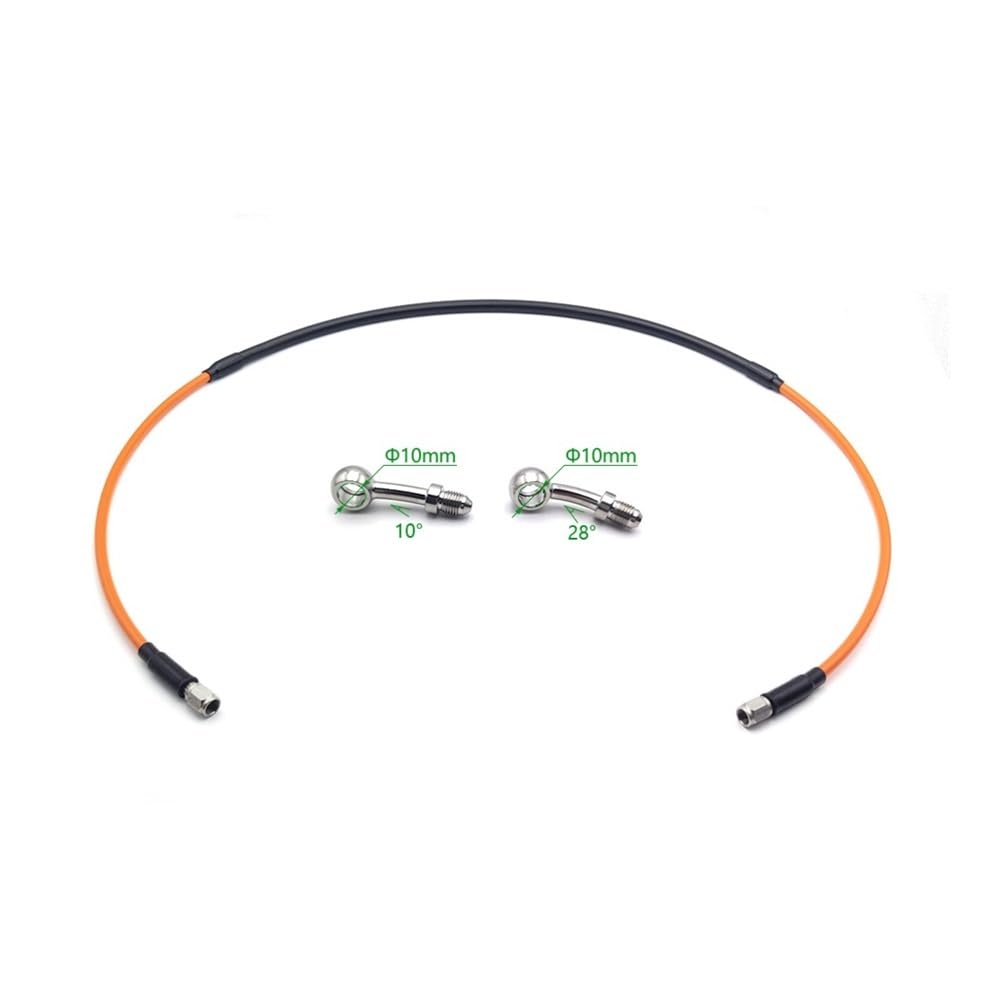 strony Dirt Bike pleciona przednia rura hamulcowa stalowa linka hamulcowa hydrauliczna rura Banjo 1300mm rura pasująca do wyścigów motocyklowych(10-28-Orange)