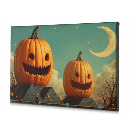 Toile murale citrouilles d'Halloween pour décorer votre salle de bain