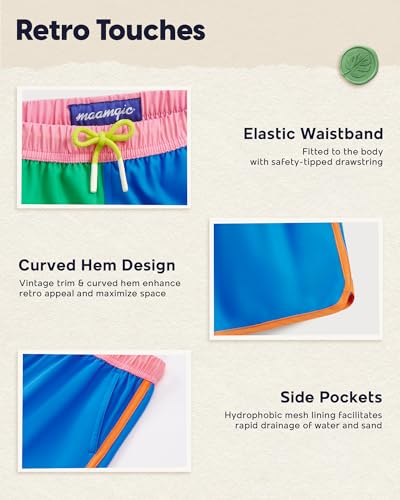 maamgic Boys Swim Trunks with Compression Liner Vintage Swim Shorts Toddler Swimsuit4