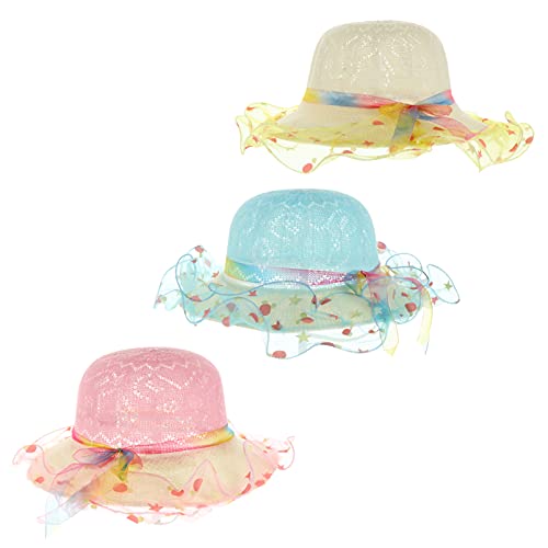 Beaupretty 3Pcs Sun Protective Hat for Wide Rim Beach Hats and Lightweight Breathable Straw for Summer Outdoor Activities