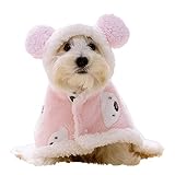 Floralby Pet Costume Cartoon Bear Pattern Pet Dogs Cloak Outfit Long-Lasting Pink L