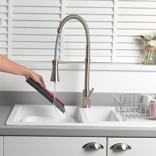 Kleeneze KL076113EU7 2-in-1-Besen- abnehmbarer Schaumstoffbarriere, Hartböden, 130cm-Griff, Reinigungsbürste mit superweichen Borsten, schmaler Kopf, Sammeln von Staub/Tierfell, optimal für Allergiker