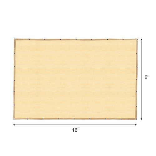 Shatex 90% Shade Fabric 6X 16Ft Sun Shade Cloth Taped Edge With Grommets Sun-Block Mesh Shade For Pergola Cover Canopy Wheat, 12 Bungee Balls #TOP3