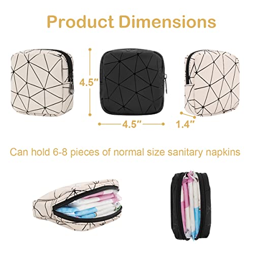 Image of Sanitary Napkin Storage Bag, Menstrual Cup Pouch Nursing Pad Holder Tampon Bags Feminine Product Pouches Portable Period Kit Bag for Girls Women Ladies (Black)