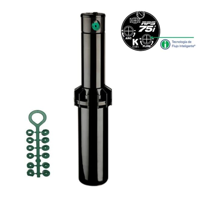 K Rain Aspersor de Riego RPS75I Profesional, 3/4 Pulgadas, Alcance 4-14.6m, Ángulo Ajustable, Control de Caudal, Pack de 5