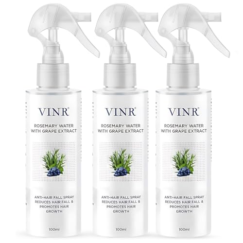 Image of VINR Rosemary Hair Spray for Hair Growth & Thickness | Infused With Vitis Vinifera | Enriched with Rice Water & Rosemary Water & Mint Scalp Strengthening | Hair Mist | Controls Hairfall, Adds Softness Pack of 3 (300 ml)