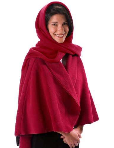 Janska Women's Hooded Fleece Scarf OS Red