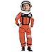 Spooktacular Creations Orange Astronaut Costume with Helmet, Space Suit for Toddler with Movable Visor, Kids Astronaut Halloween Costume for Cosplay, Party Favor Supplies (Small, 5-7 yrs)