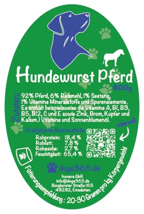 Hundewurst Pferd 800 Gramm