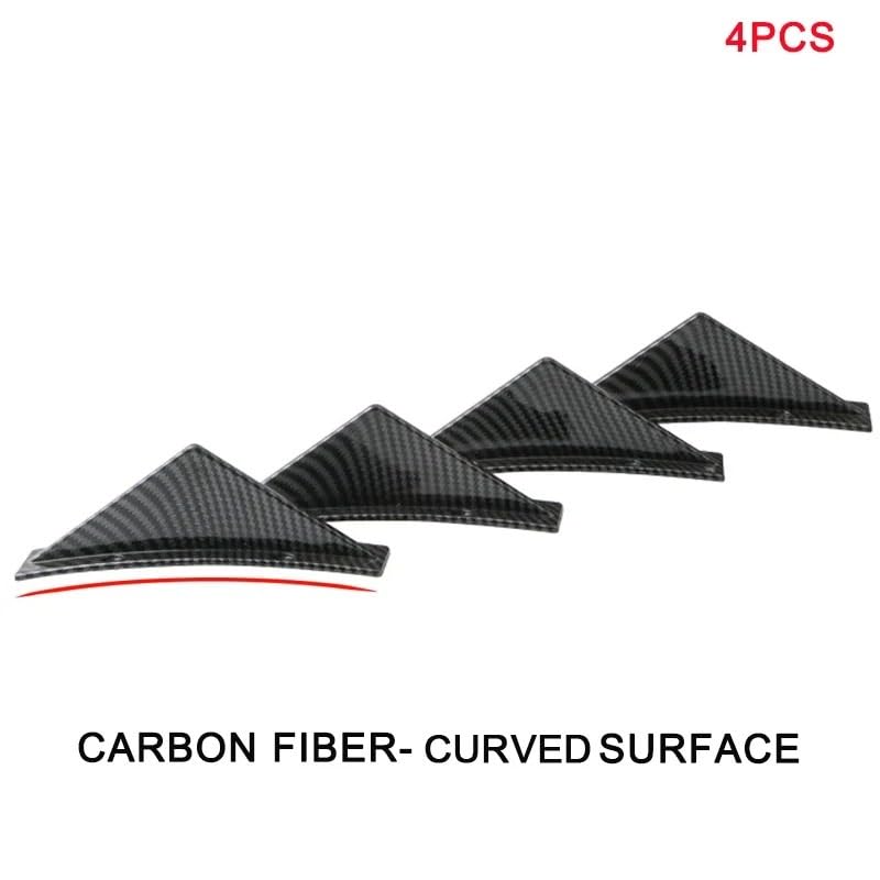 Difusor de parachoques trasero universal de fibra de carbono con 4 aletas de tiburón 2