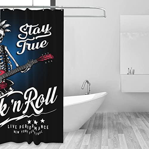 Cawhjdw Funny Shower Curtain Skeleton Music Rock Home Decor Waterproof Shower Curtain 60 X 72 Inches Bathroom Shower Curtain Quality Polyester Bathroom Shower 12 Pack Plastic Hooks #TOP5