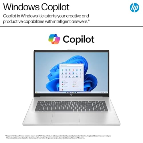 Image of HP 17.3 inch Business Laptop with Copilot AI | AMD Ryzen 5 6-Core Processor | 64GB RAM | 2TB SSD | AMD Radeon Graphics | Anti-Glare | Wi-Fi 6 | USB-C & HDMI | Bluetooth Earbuds | Windows 11