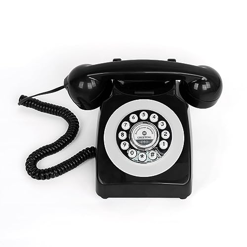 Image of Audio Guest Book Wedding Phone, Record Customized Audio Message with Guest Book Retro Phone Audio GuestBook for Wedding Birthday Party Confession Audio Message Voicemail(Black)