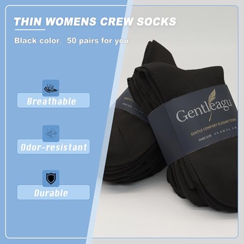 Viscose Bamboo Thin Socks in Bulk Lightweight Womens Crew Socks, Wholesale Basic Casual Elastic Soft Socks 50 Pairs3