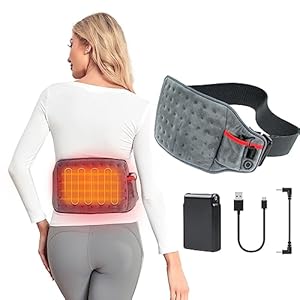 Vofuoti Cordless Heating Pad, Portable Heated Pad with Battery and 3 Heat Settings for Back Pain Relief, Abdomen Cramps