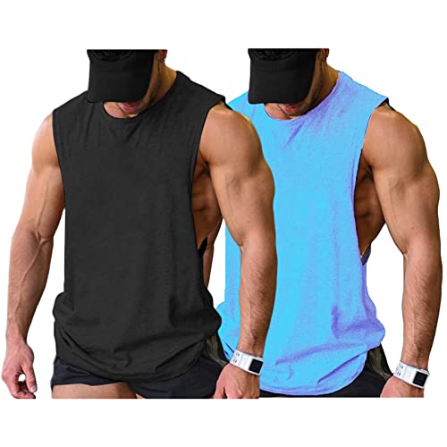 Image of COOFANDY Men Workout Tank Top 2 Pack Gym Bodybuilding Sleeveless Muscle T Shirts