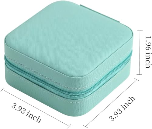 Image of Ballotte Jewellery Organiser PU Leather Zipper Portable Storage Box Case with Dividers Container for Rings, Earrings, Necklace Home Organizer (BLUE)