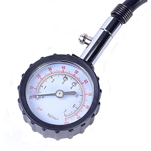 HMTE Manometer 100 PSI Reifendruckmesser Duty Best Accurate Heavy Duty Air Pressure Reifendruckmesser Kompatibel mit Auto & Motorrad Free Shpping