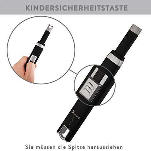 SUPRUS Lichtbogen Feuerzeug,Flammloses Elektronische Feuerzeug mit Batterieanzeige, Elektronisch Feuerzeug Stabfeuerzeug… – Bild 7
