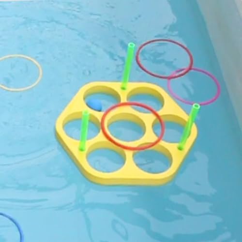 Jeu de lancer dans la piscine triangle mousse et anneaux flottants