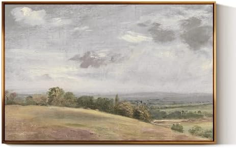 InSimSea Golden Framed Vintage Canvas Wall Art White Clouds Over ...