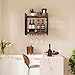 Homeiju Wall Mounted Wine Rack, Bottle & Glass Holder Wood-Metal Retro Wine Rack, Wine Bottles Display Wall Storage for Kitchen Dining Room Home Bar