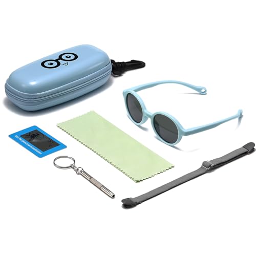 Musivon Baby Sonnenbrillen,0-2.5 Jahre Polarisierte Kinder Sonnenbrille mit mit Riemen Verstellbar für Jungen Mädchen Kleinkinder (Blau)