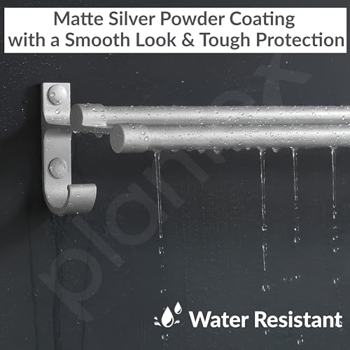 Image of Plantex Dual Wall Mounted Aluminium Towel Rod for Bathroom /Towel Hanger /24 inch Towel Holder /Bathroom Accessories - Pack of 1 (Silver)