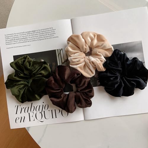 Pack of 3 Hair Bobbles Scrunchies for Women Premium Velvet Hair Bobbles, Hair Accessories - Image 4