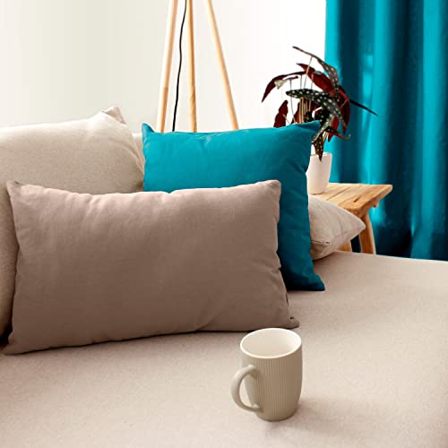 Enjoy Home – Coussins Panama – Déhoussable par Zip - 100% Coton – Tissu certifié Oeko-TEX – 40x40 cm - Coloris Bleu Canard – vue 3