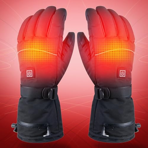Guantes de invierno impermeables con batería recargable térmica 7