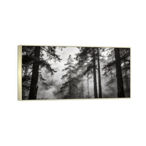 Tableau Forêt Noir et Blanc pour Habiller un Mur Vide 30x60cm