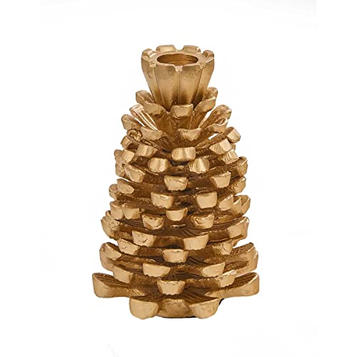 Gold Pinecone Candle Holder