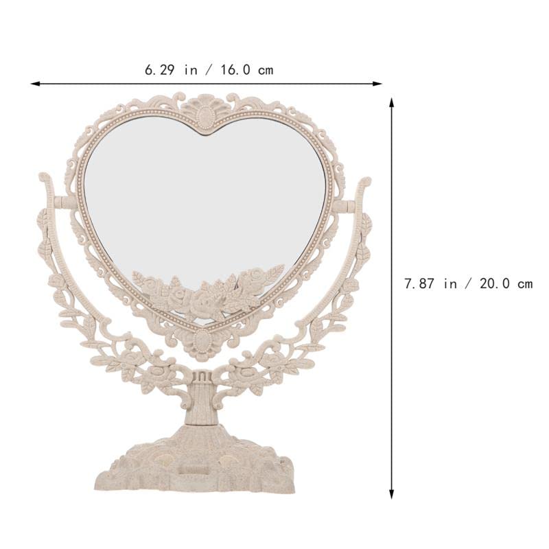 Espejo de maquillaje con forma de corazón 9.5"L x 8.1"W miniatura 4