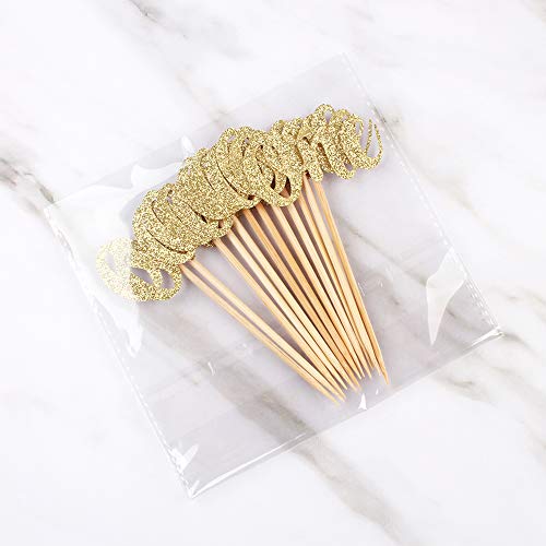 Ercadio 24 Pack One Cupcake Toppers Gold Glitter Cupcake Toppers For Kids First Birthday Party Decoration #TOP3