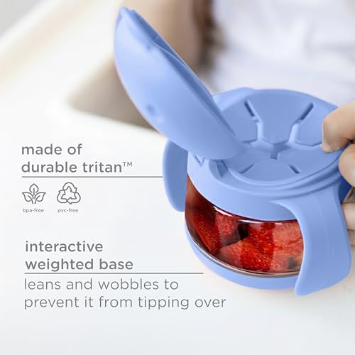Image of Ubbi Tweat Snack Container for Kids & Toddlers, Blue & Sugar Snap Green | Tritan Spill-Proof Snack Cups, BPA-Free, On-the-Go Toddler Essentials, Portable Travel Food Storage