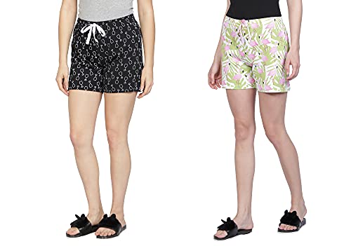 Image of Club A9 Women's Regular Fit Cotton Printed Shorts
