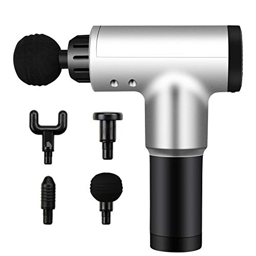 Preisvergleich Produktbild Elektrische Massagepistole Vibration Faszienpistole Rücken Körper Fitnessgeräte Schmerzlinderung Entspannen Körpermuskel Entspannungsmassagegerät-Weiß_AU Stecker