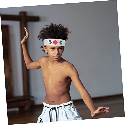 2pcs Japanese Decorative Headbands for Karate Training Breathable Chef Headband Sweat Absorbing Unisex Hair Accessories for Sports and Costumes3