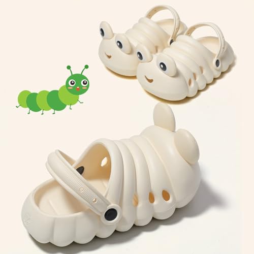FCTREE Girls Boys Cartoon Slides Sandals Summer Slip-On Sandals Toddler Kids Cloud Caterpillar Beach Pool Anti-slip Shower Lightweight Slippers Water Clogs Shoe2