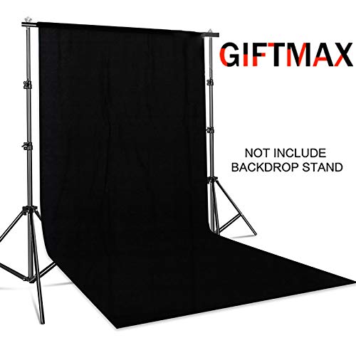 Image of GiftMax 8x12 FT Black Backdrop for Photography - Studio Photo Background for Video, Portrait & Product Shoots (Black)