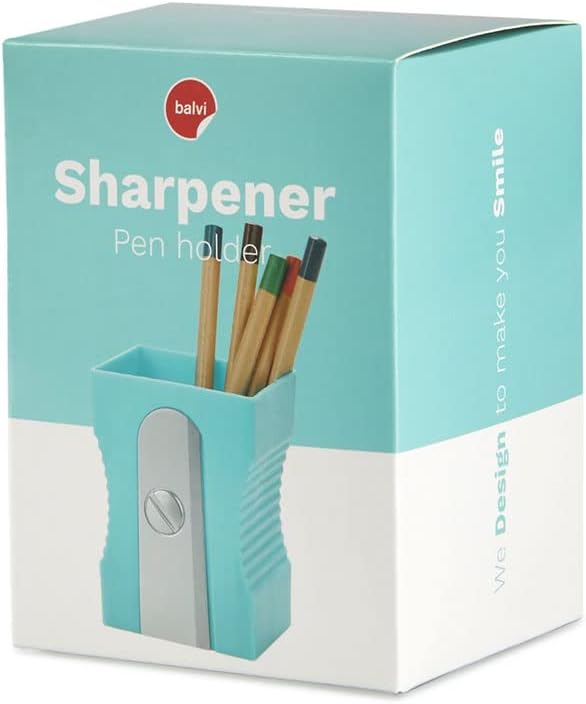 Balvi Sharpener Turquoise Pencil Pot Creative Fun Tail Shaped Pencil Pot