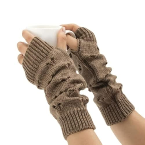 AJMDGW Grunge Gloves Accessories Ripped Glove Crochet Glove Grunge Clothes Fairy Grunge Aesthetic, Brown(Brown)