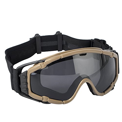 TB-FMA Tactical Anti-Fog SI-Ballistic Regulator Goggles with Fan Airsoft Glasses for Ski Bike Sports Dark Earth