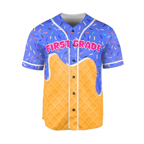 Personalized Ice Cream Drip Baseball Jersey Custom Name & Number Ice Cream Sprinkle Drip Baseball Jersey Unisex Summer Outfit miniatura 4